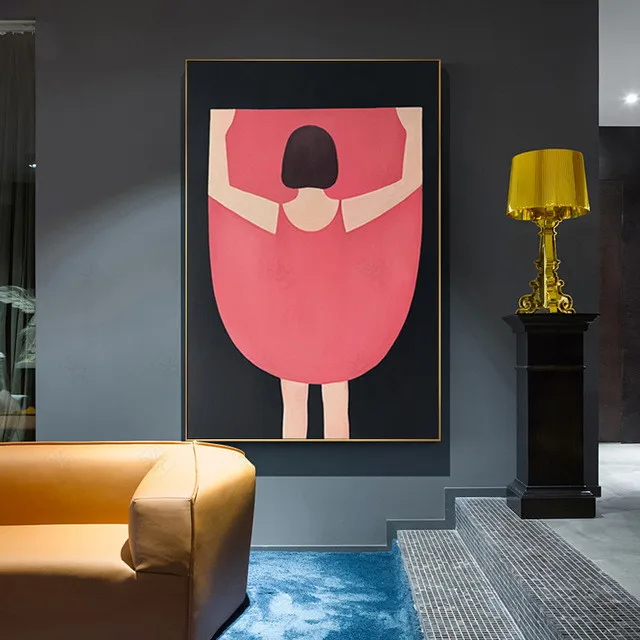 Современный абстрактный Милый Постер для маленькой девочки красная юбка печать