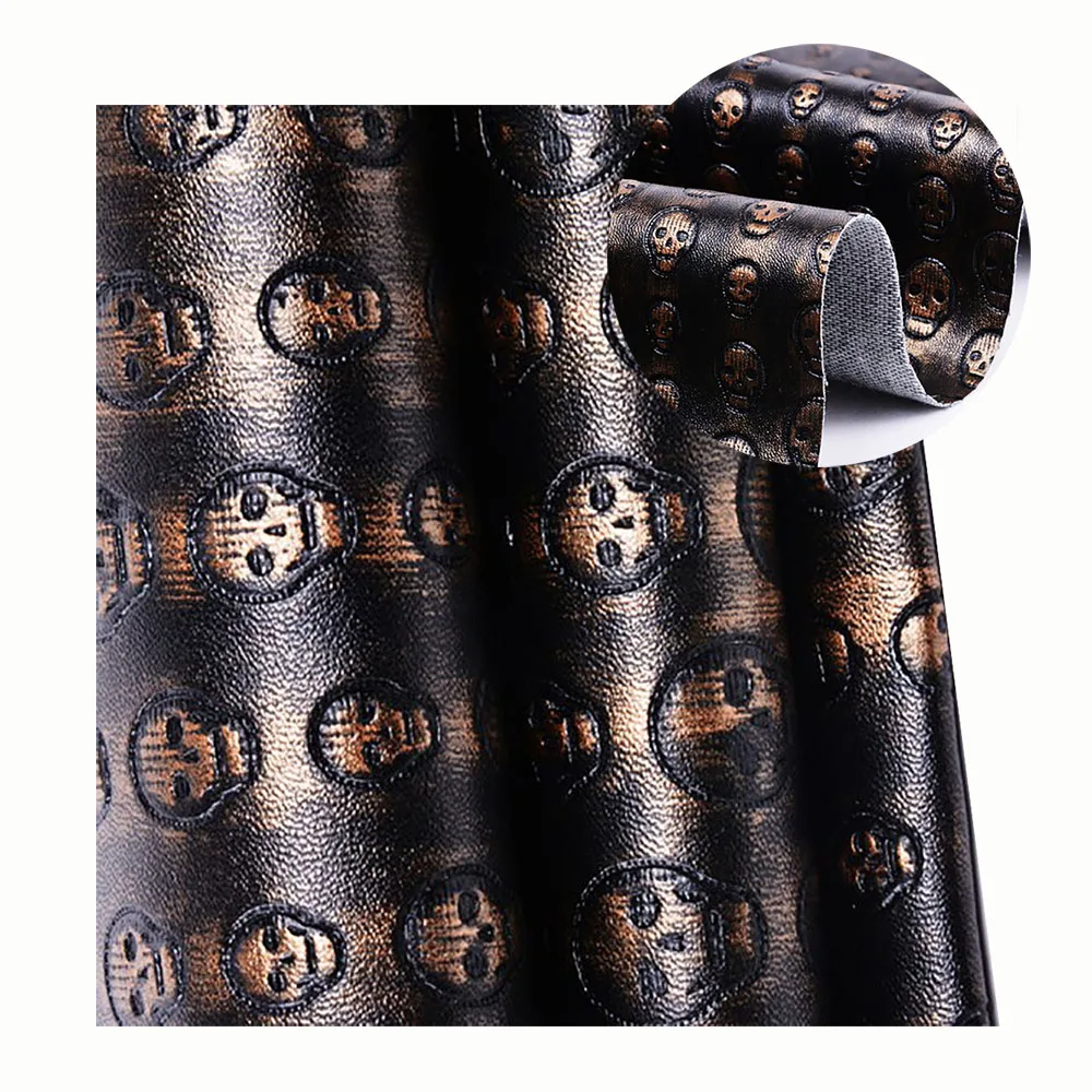 1 метр череп из искусственной кожи Ткань Винтаж Панк синтетическая кожа для