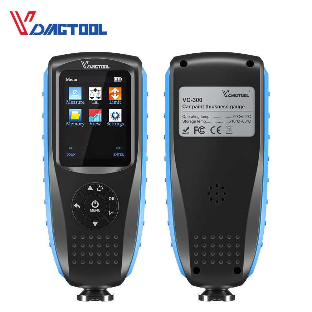 Толщиномер покрытия VDIAGTOOL VC200 0 1500 дюйма VC300 прибор для измерения толщины