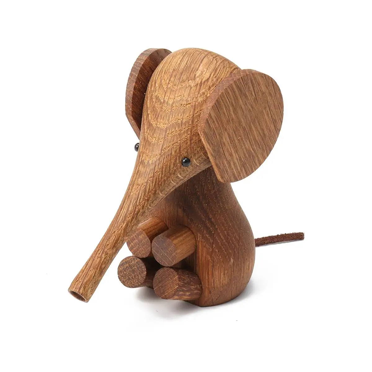Скандинавские деревянные ремесла дизайн украшения Дерево экспорт хобот слона кукла маленькая деревянная игрушка, подарок - Цвет: Brown
