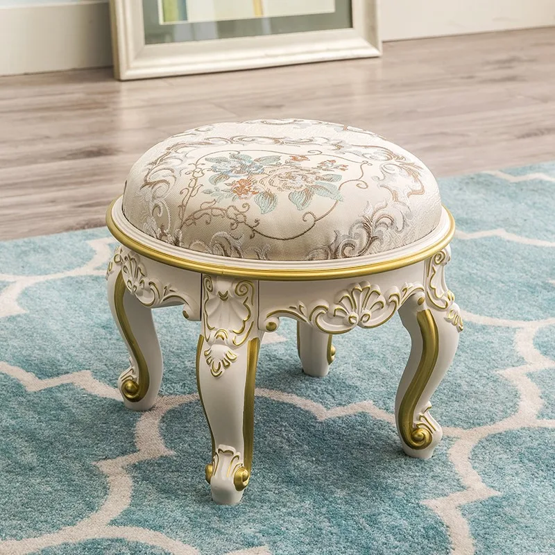 

H1 Round Tea Table Stool, Carved Stool, Shoe-changing Stool, Household Living Room Low Stool Step Stool Bedroom Bench cheap