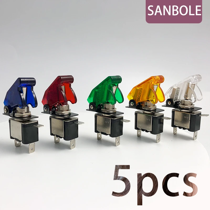 Клавишный переключатель (5 шт.) светодиодный защитный кожух на нажимную кнопку 12 В