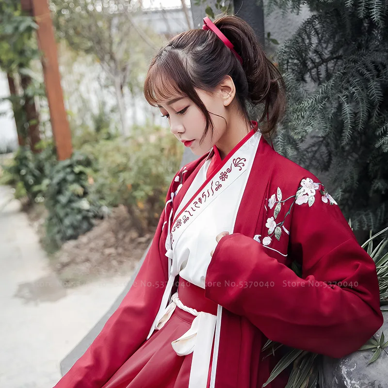 Женский костюм династии ханьфу Тан традиционный китайский кимоно цветочный