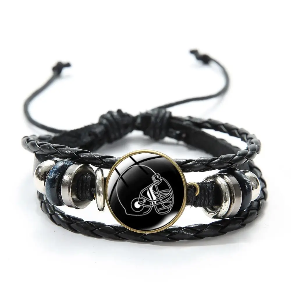 Винтажный стиль хоккеист силуэт художественный Браслет спортивная игра Хоккей