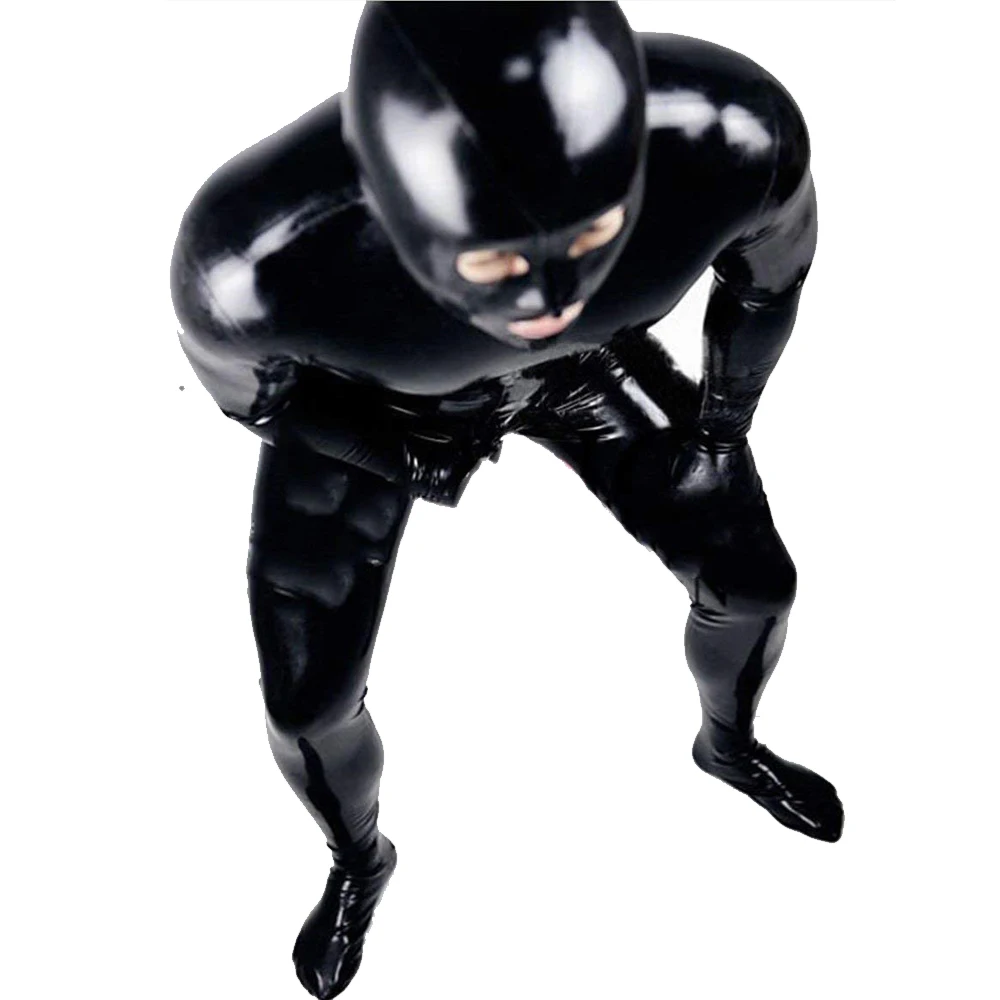 Мужской латексный костюм из ПВХ размера плюс 3XL сексуальный купальник