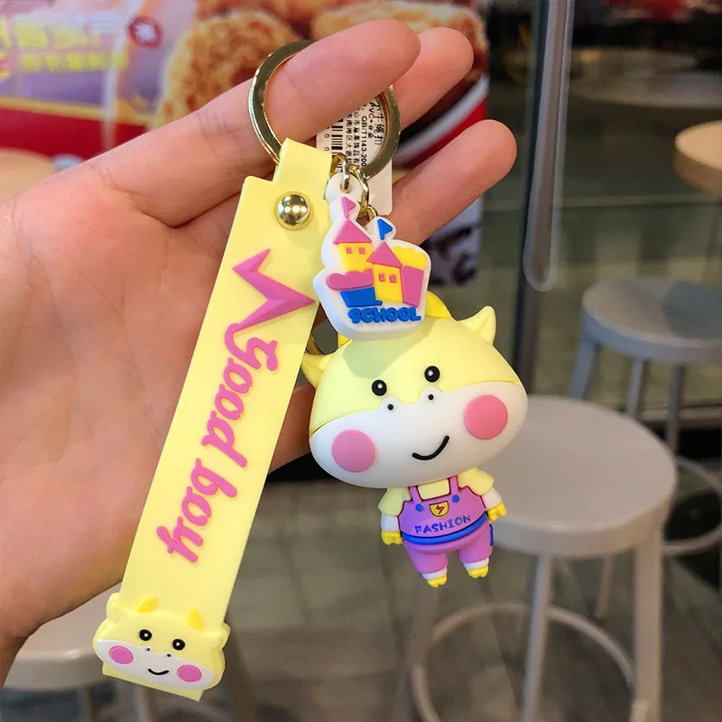 Брелок с подвеской для девочек мультяшный силиконовый брелок из ПВХ ключей сумка