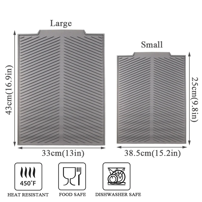 

Silicone Square Dish Drying Mat Heat Resistant Draining Tableware Dishwaser Durable Cushion Pad Dinnerware Table Mat Placemat