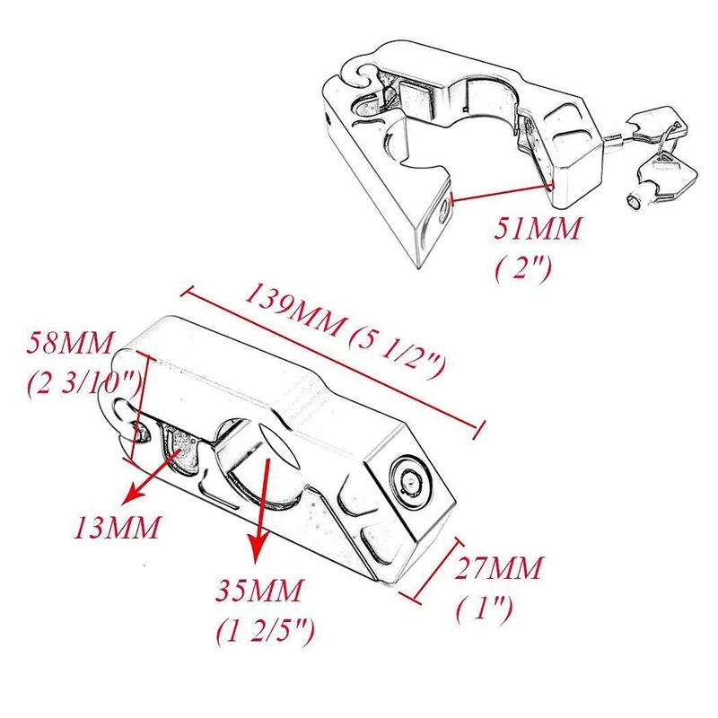 

Universal Motorcycle Lock CNC Motorcycle Handle Throttle Grip Security Lock with 2 Keys