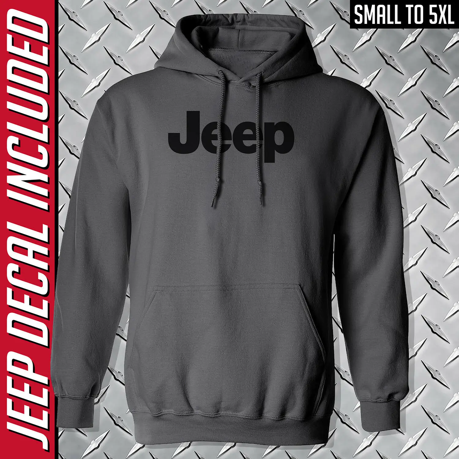 Джип Толстовка/маленький до 5XL/темно серый свитшот/пуловер/бездорожье зимнее