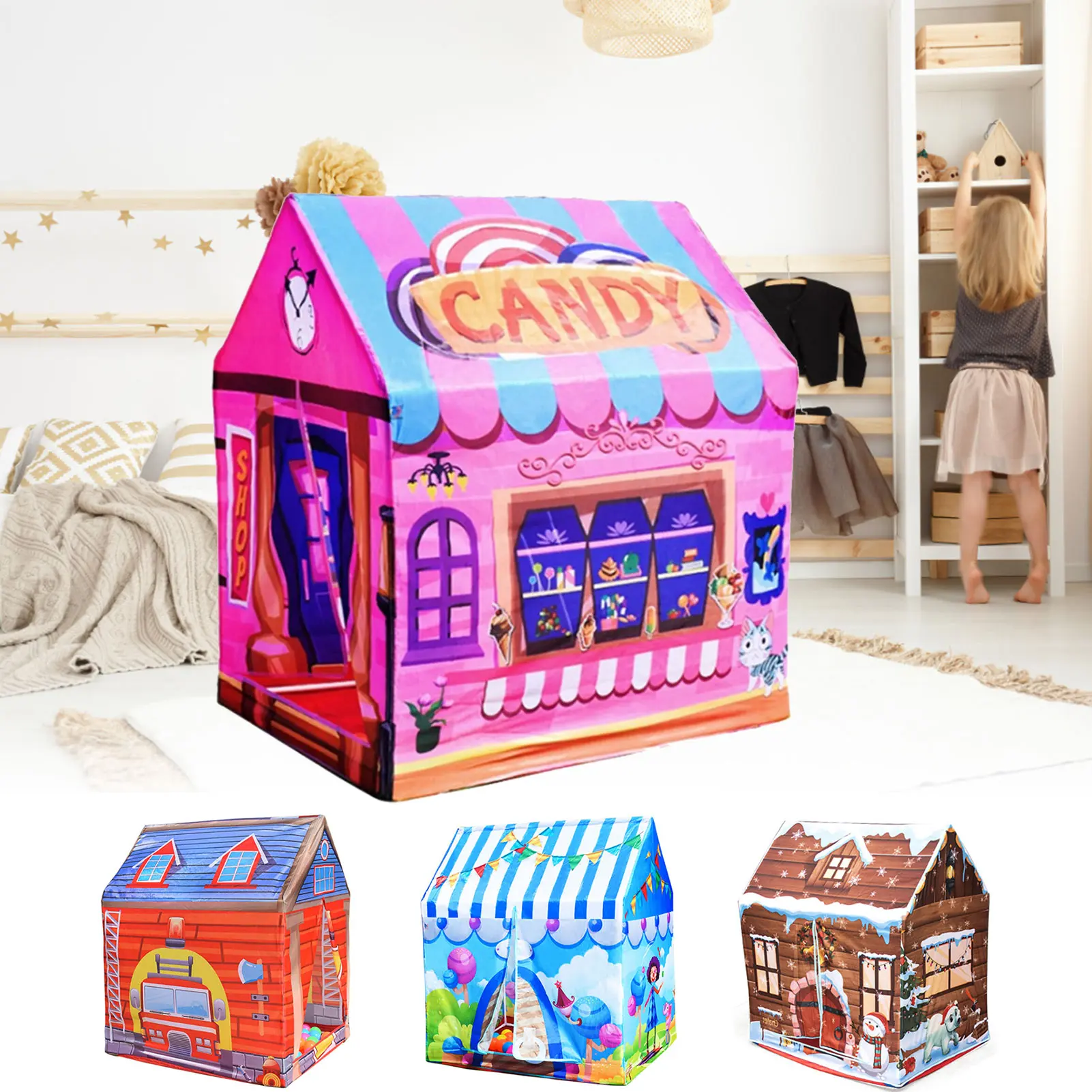 

Kids Toys Tents Kids Play Tent Boy Girl Princess Castle Indoor Outdoor Kids House Play Ball Pit Pool Playhouse Game