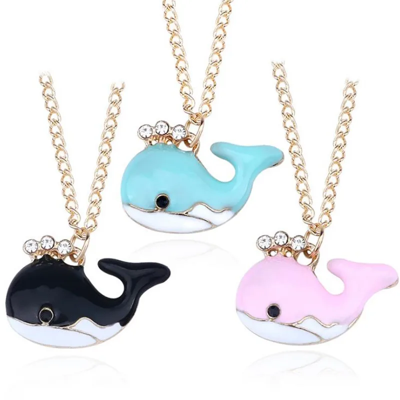 Ожерелье ZRM Стразы ожерелье с Китом Очаровательное подвеской в виде рыбки из