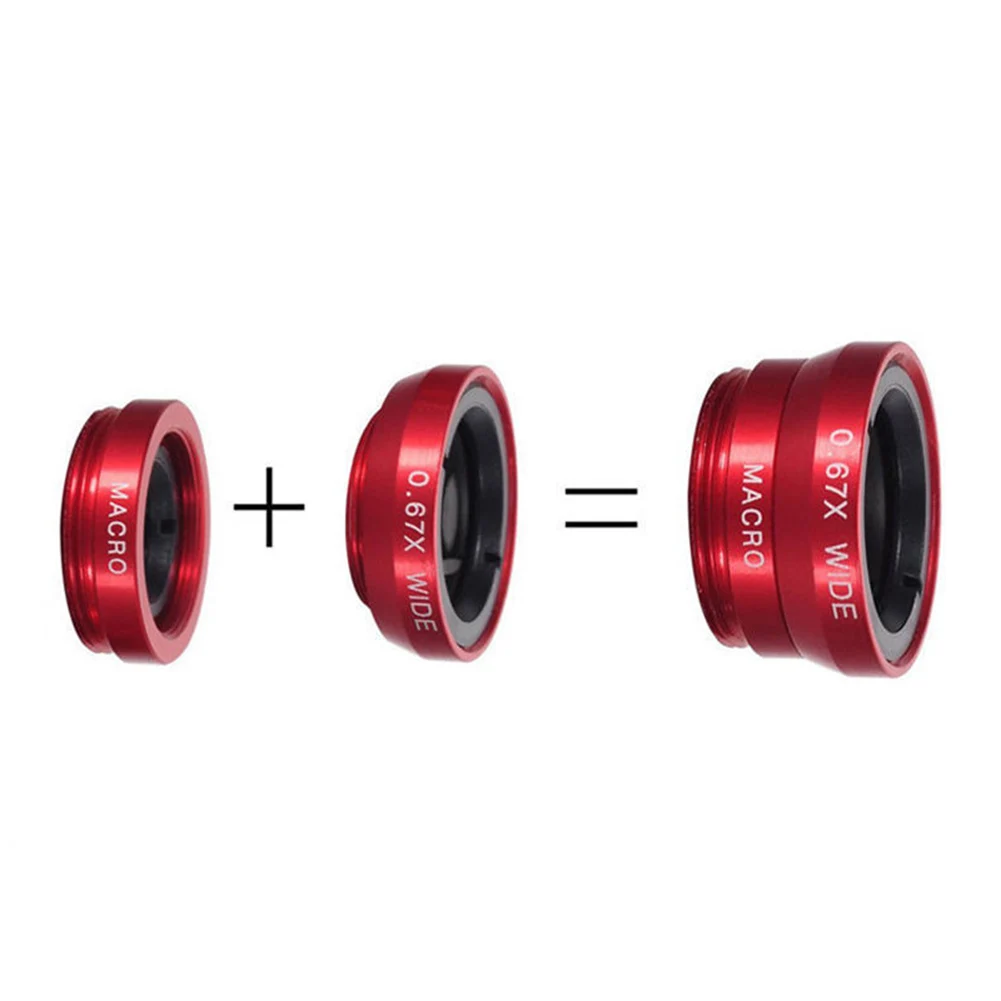 

Universal Phone Lens Kits FishEye WideAngle Macro Lens Clip-on Phone Mount Lenses with Clip Phone accessories