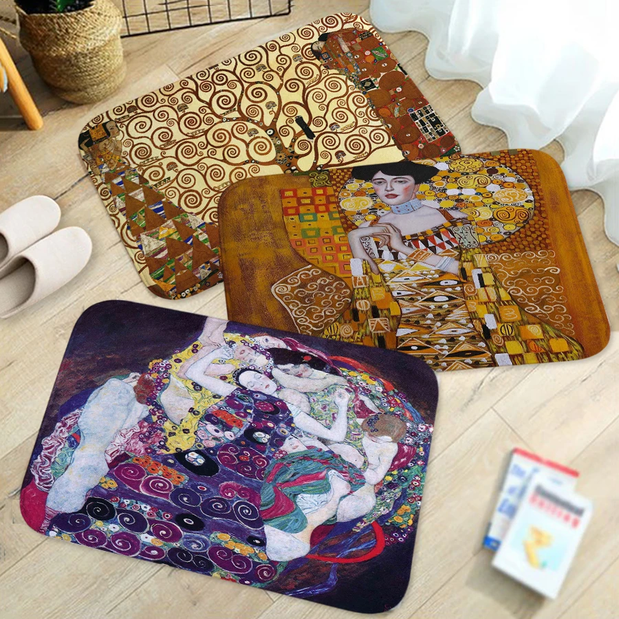 Gustav Klimt коврик с принтом маслом фланелевый золотым домашний Декор для двери