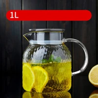 2l nordic concise glass water jar juice lemonade jug flower tea pot hotcold water pitcher heat proof transparent glass teapot