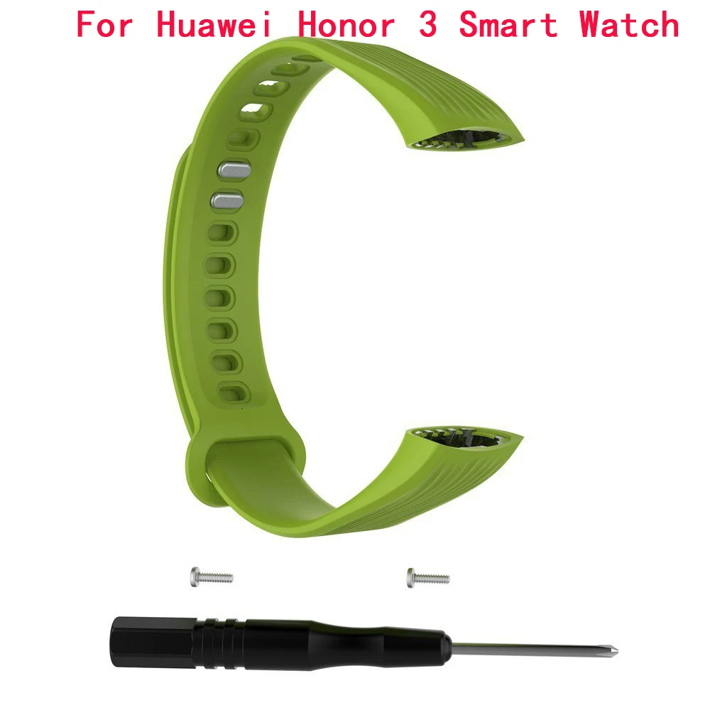 Lime color Для huawei Honor 4 ремешок силиконовый браслет ремешок спортивный сменный водонепроницаемый браслет с инструментом для huawei Honor 3 умные часы - Цвет: Lime color