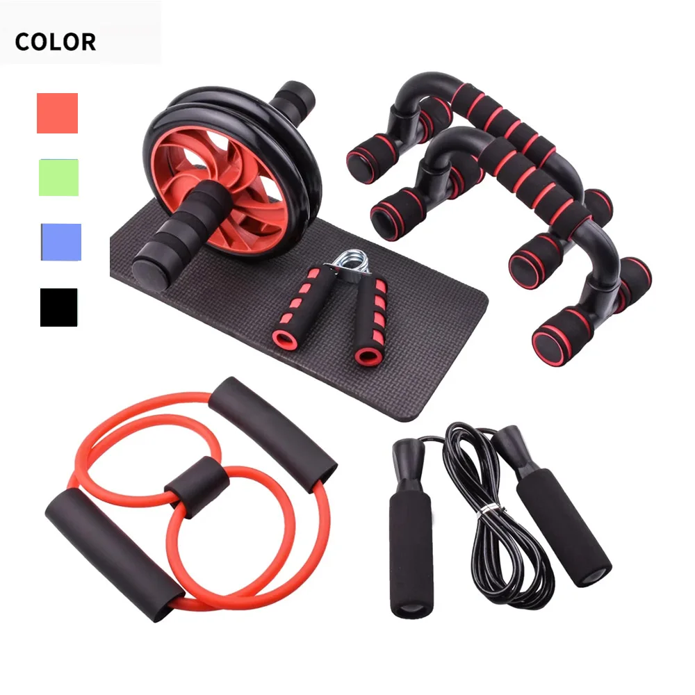 

Эспандеры для стимуляции Ab, оборудование для тренировок, подставка для пуш-ап, абдоминальное колесо, ролик AB, Скакалка с захватом, набор для ...
