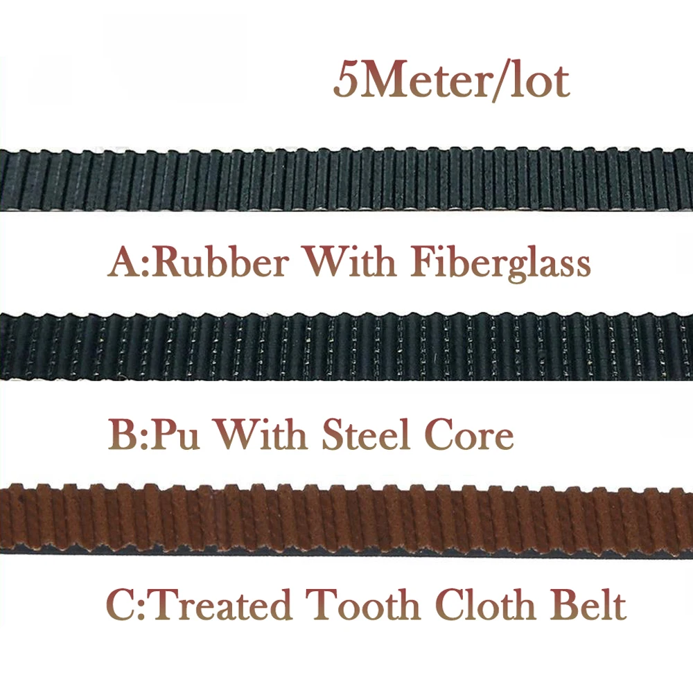 

5M 2GT open timing Belt 6mm PU with Steel Core Rubber fiberglass timing belt GT2 6mm Belt Black Color for Ender 3 3D Printer