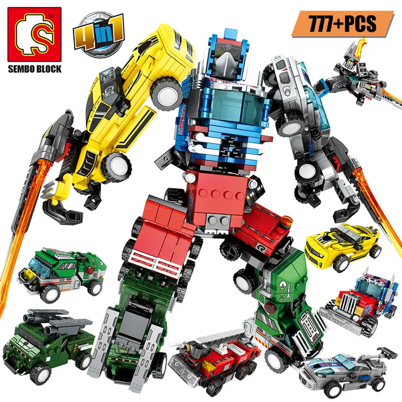 SEMBO город робот трансформер технические автомобиля строительные блоки для