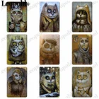 Винтажная металлическая Оловянная пластина, Мультяшные большие глаза, кошка, знак, постер с животными, украшение для бара, клуба, фермы, кафе, отеля, 20x30 см