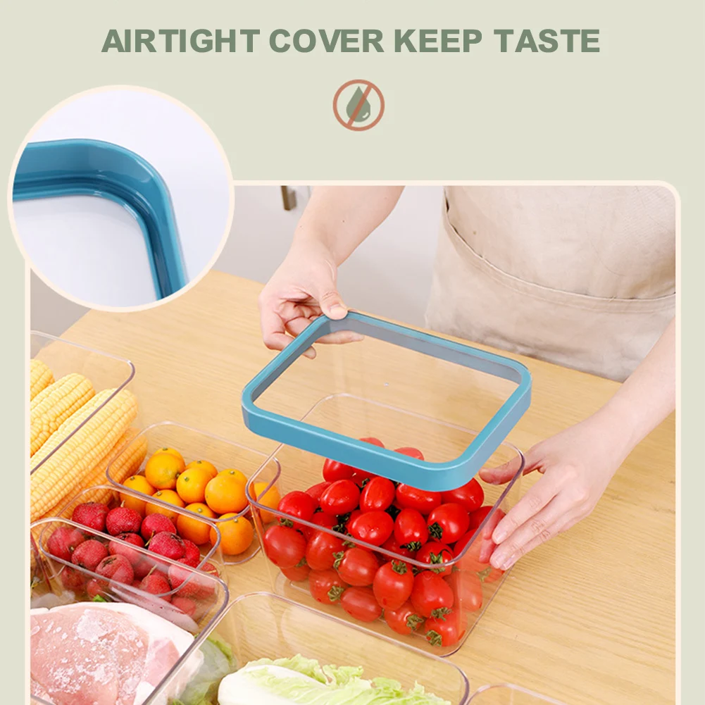 

2021 New Refrigerator Food Storage Containers with Lids Kitchen Storage Seal Tank Plastic Separate Vegetable Fruit Fresh Box