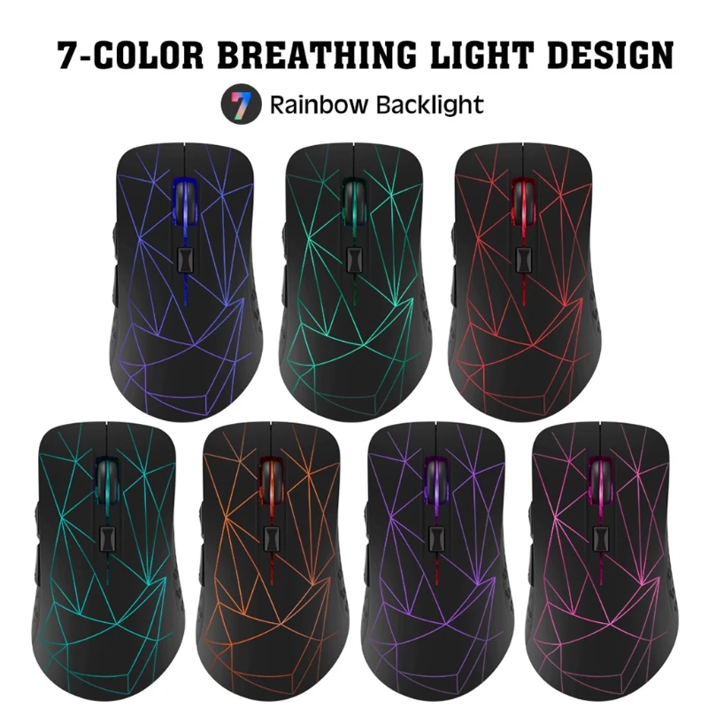 

Rechargeable Silent Mouse with Bluetooth and 2.4G USB Receiver Wireless Mouse