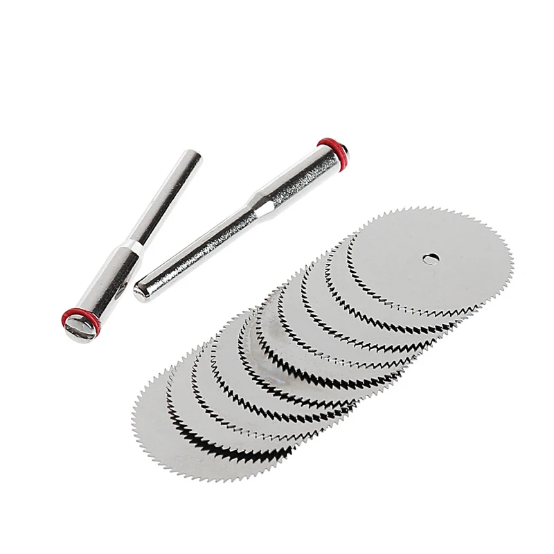 

10 x 25mm Wood Saw Blade Disc + 2 x Rod Dremel Rotary Cutting Tool