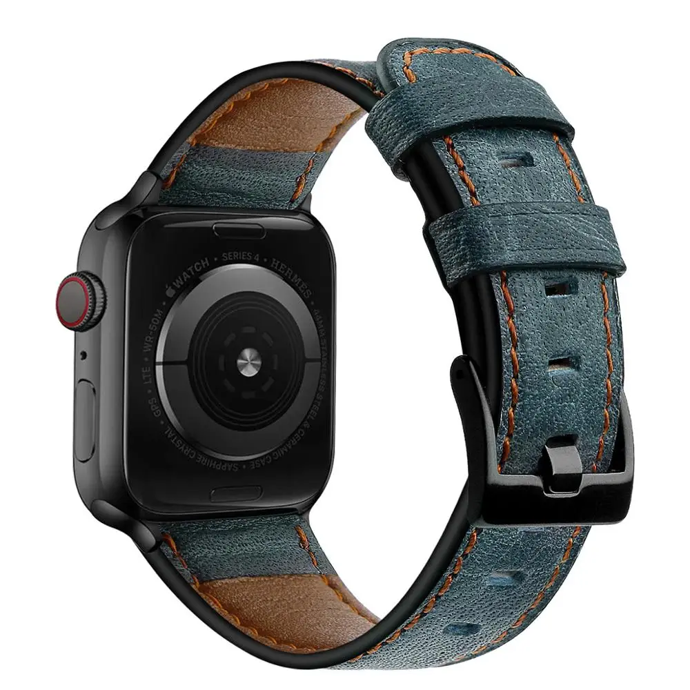 Ремешок для часов Apple Watch браслет из натуральной кожи iWatch Series 3 4 5 6 SE 38 мм 40 42 44