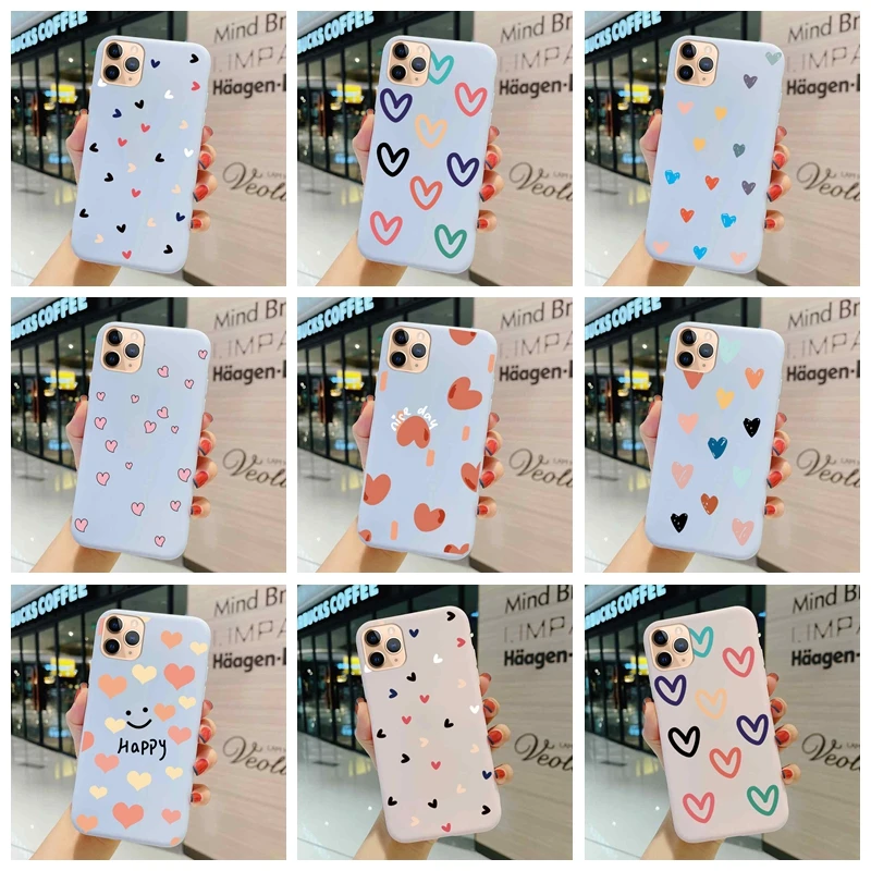 

Love shape Case For Huawei Y7 Y8P Y9 Y7P Y7A Y9S 2018 2019 Prime Silica gel Soft Edging Funny Trend Thin Matte Personality Cover