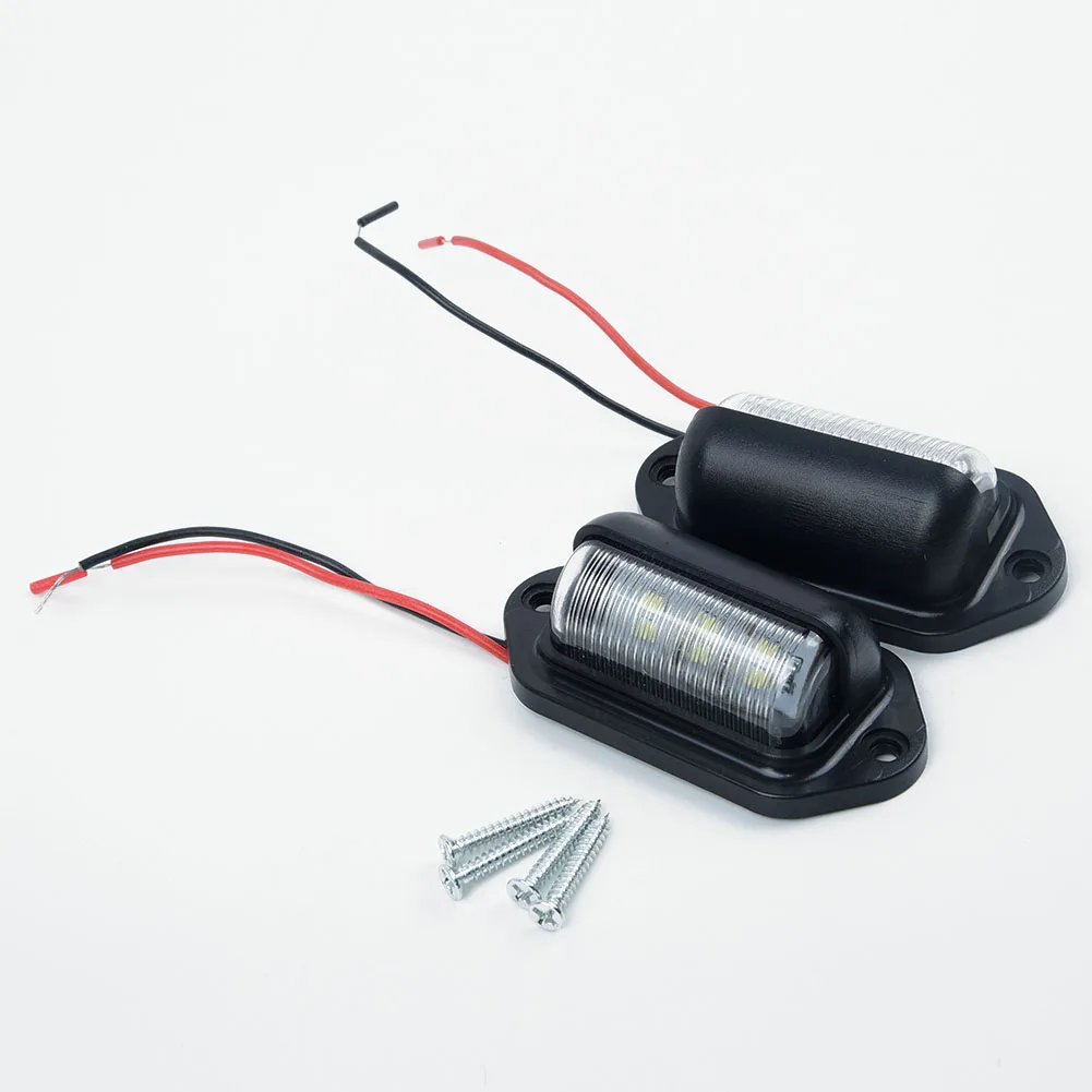 

2pcs License plate lights 6 LED Accessory Bulb Car Replacement Truck Waterproof IP65
