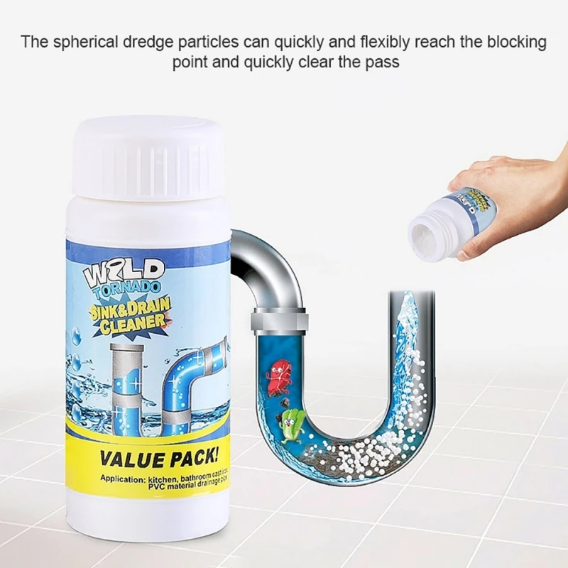 

Powerful Sink Drain Cleaner Pipe Dredging Agent For Kitchen Sewer Toilet Brush Closestool Clogging Cleaning Tools for Home 110g