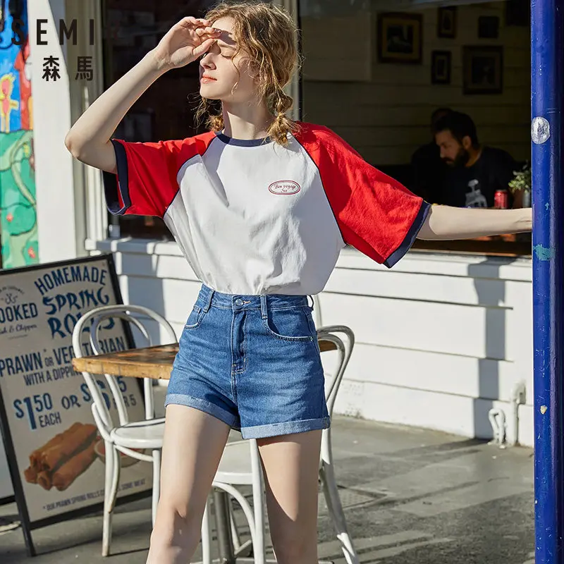 Женские джинсовые шорты SEMIR Новинка лета 2021 тонкие студенческие a типа Корейская