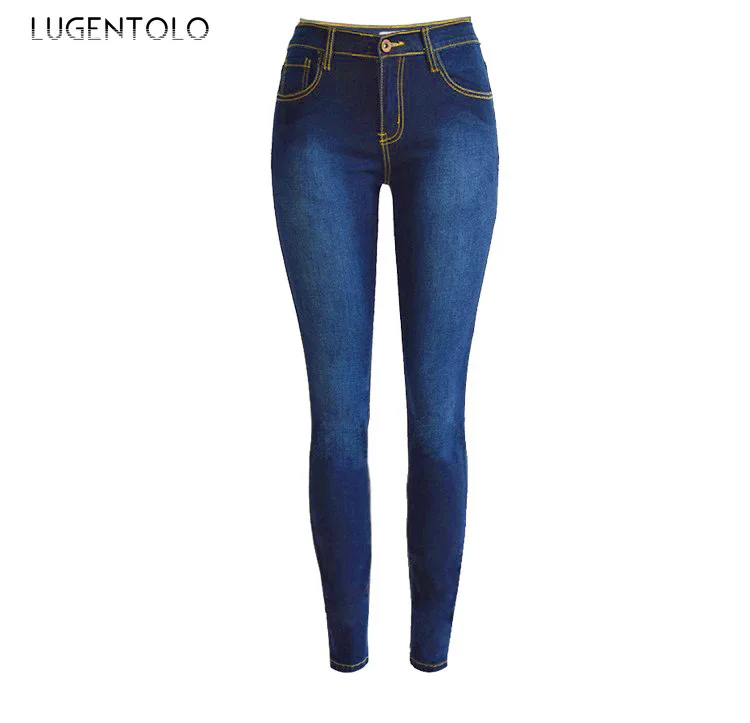 

Lugentolo Women's Jeans Sexy Slim High-Waisted Elastic Pencil Skinny Fashion Female Long Casual Jeans