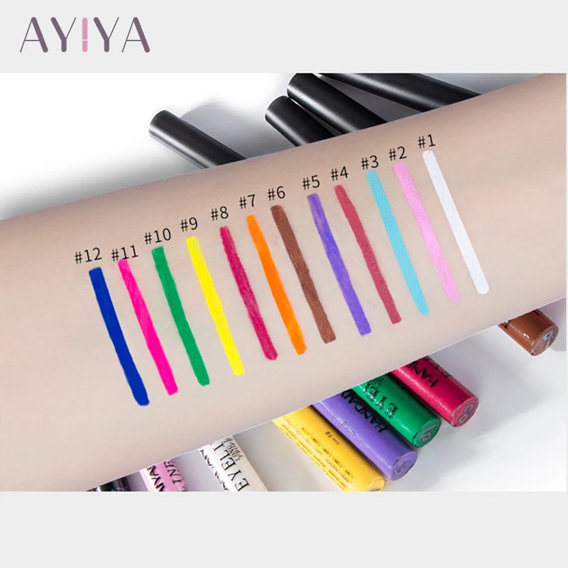 

12PCS Colorful Liquid Eyeliner Matte Tint Quikly Dry Waterproof Liquid Eyeliner Color Eye Liner Makeup Non-smudged Eye Makeup