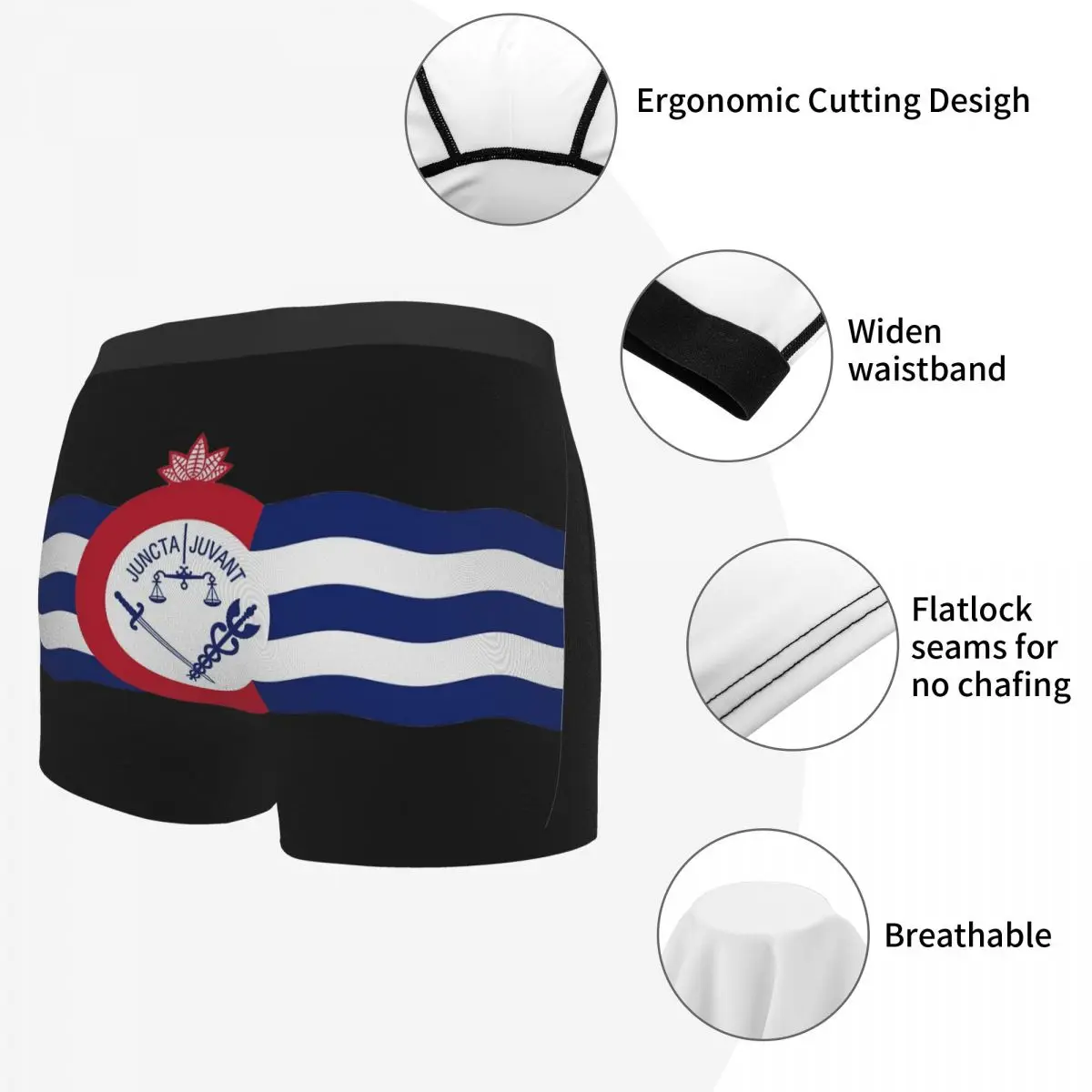 Flag Of Cincinnati Men's Boxer Briefs R301 Funny Sarcastic Men's boxer leggings