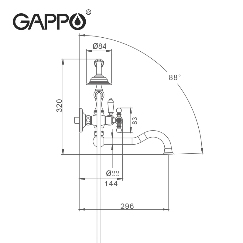 Кран-водопад GAPPO роскошный смеситель для ванны с настенное крепление Водопад