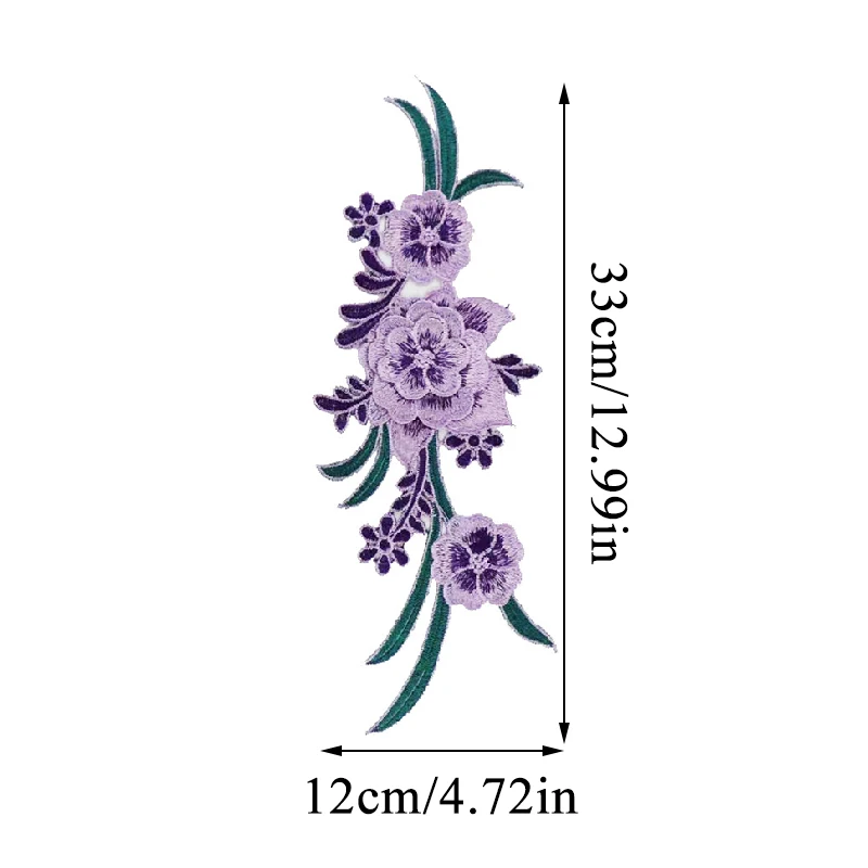 

New Brand Roses Flowers Embroidery Sew On Patches Sewn Applique Sew Badge Craft Embroidered DIY For Clothes Trousers Hot Sold