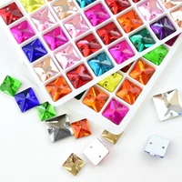 sew on rhinestone square shape crystals flatback crystals for clothing shell beads for wedding dresses decoration diy