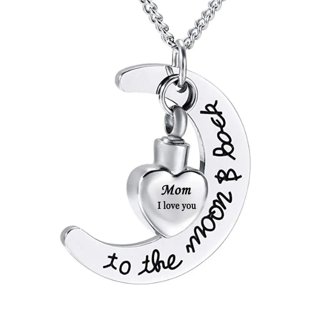 Очаровательная бижутерия I Love You to the Moon and Back Urn ожерелье для праха памятный кулон