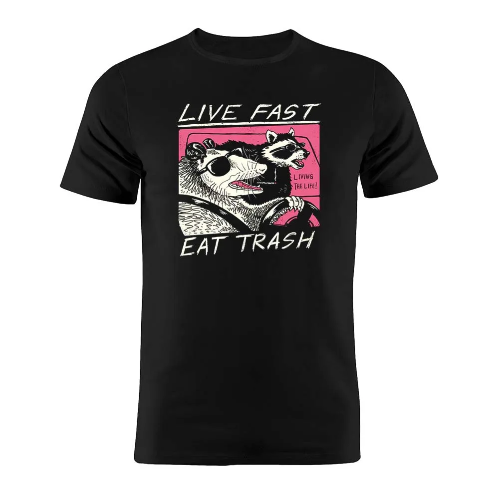 Хлопковая мужская футболка Wo для мужчин быстрого съема мусора енота панды