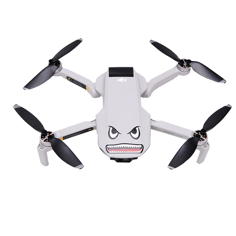 2 комплекта Акула ПВХ 3M клей камера наклейки на Дрон кожи наклейка для DJI Mavic мини Дрон и батарея(синий глаз набор и черный глаз набор