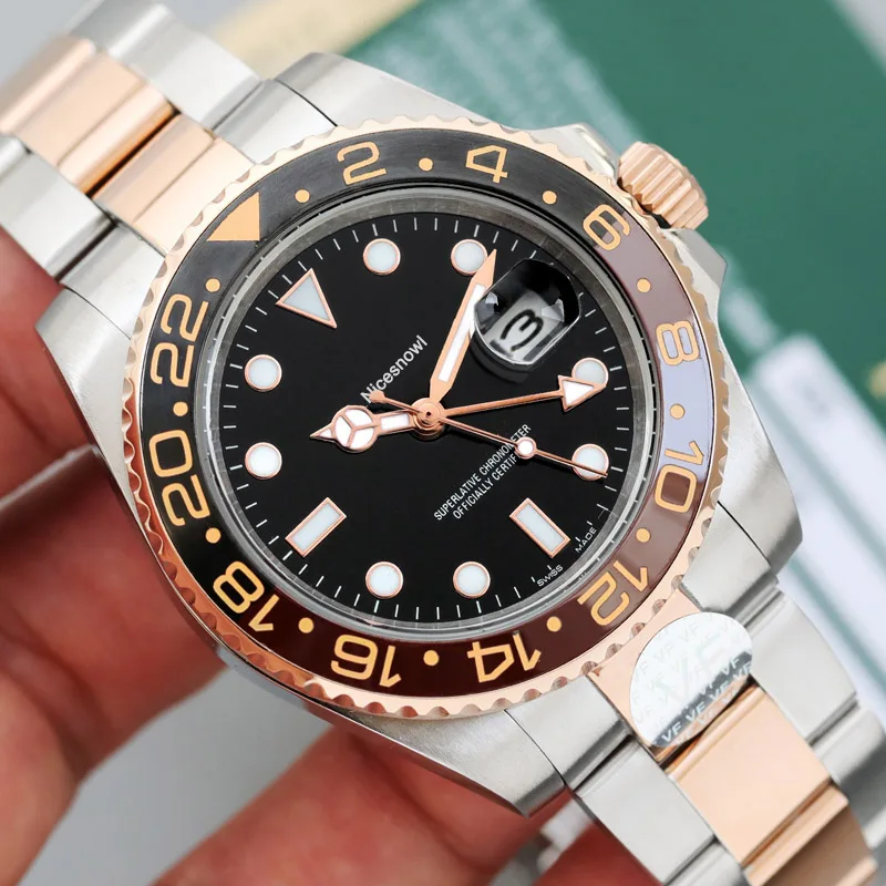 

Luxury Brand Ceramic High End Adjustable GMT Mens AAA Mechanical RLX Automatic Movement Men Watch Designer Watches Wristwatches