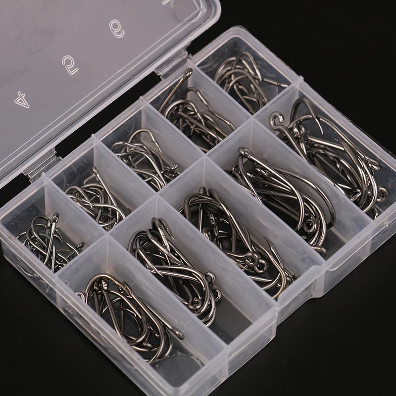 

100pcs/Set MixedHigh Carbon Steel Carp Fishing Hooks Pack With Hole With Retail Original Box Jigging Bait Accessories