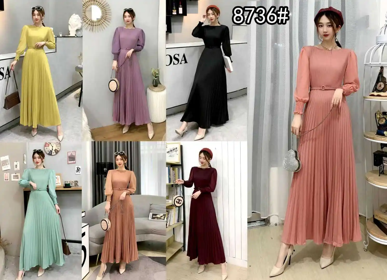 

Elegant Muslim Pleated Arab Maxi Abaya Hijab Cardigan Kimono Long Robe Mubarak Vestidos Eid Ramadan Islamic Femme