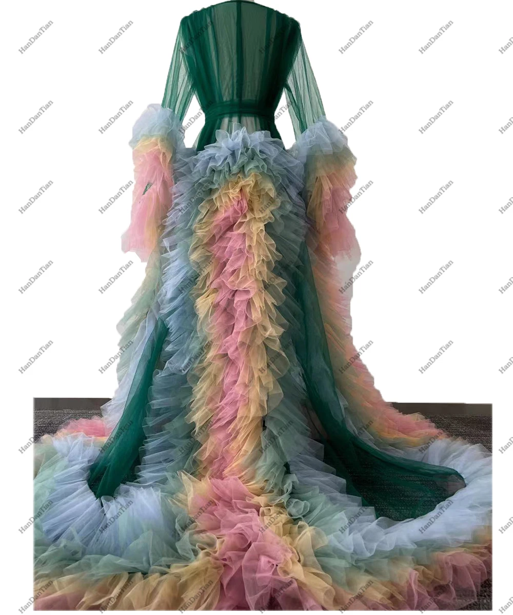 2021 г. женский халат длинный прозрачный пушистый Фотофон|Комплекты халатов и