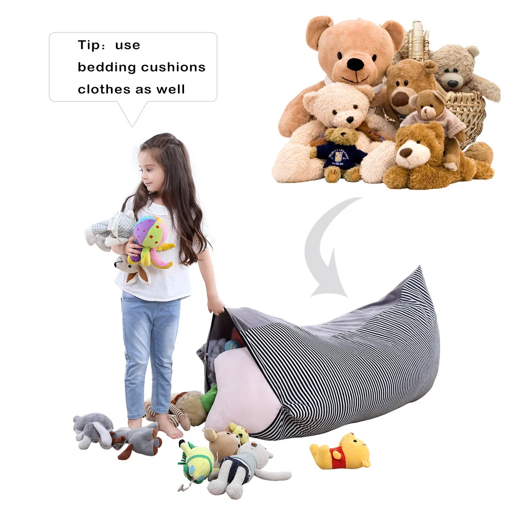 Мягкий бархатный мешок для хранения, стул, диван-кровать, большая сумка, полосатый стул, диван для малышей, детские стулья для малышей от AliExpress WW