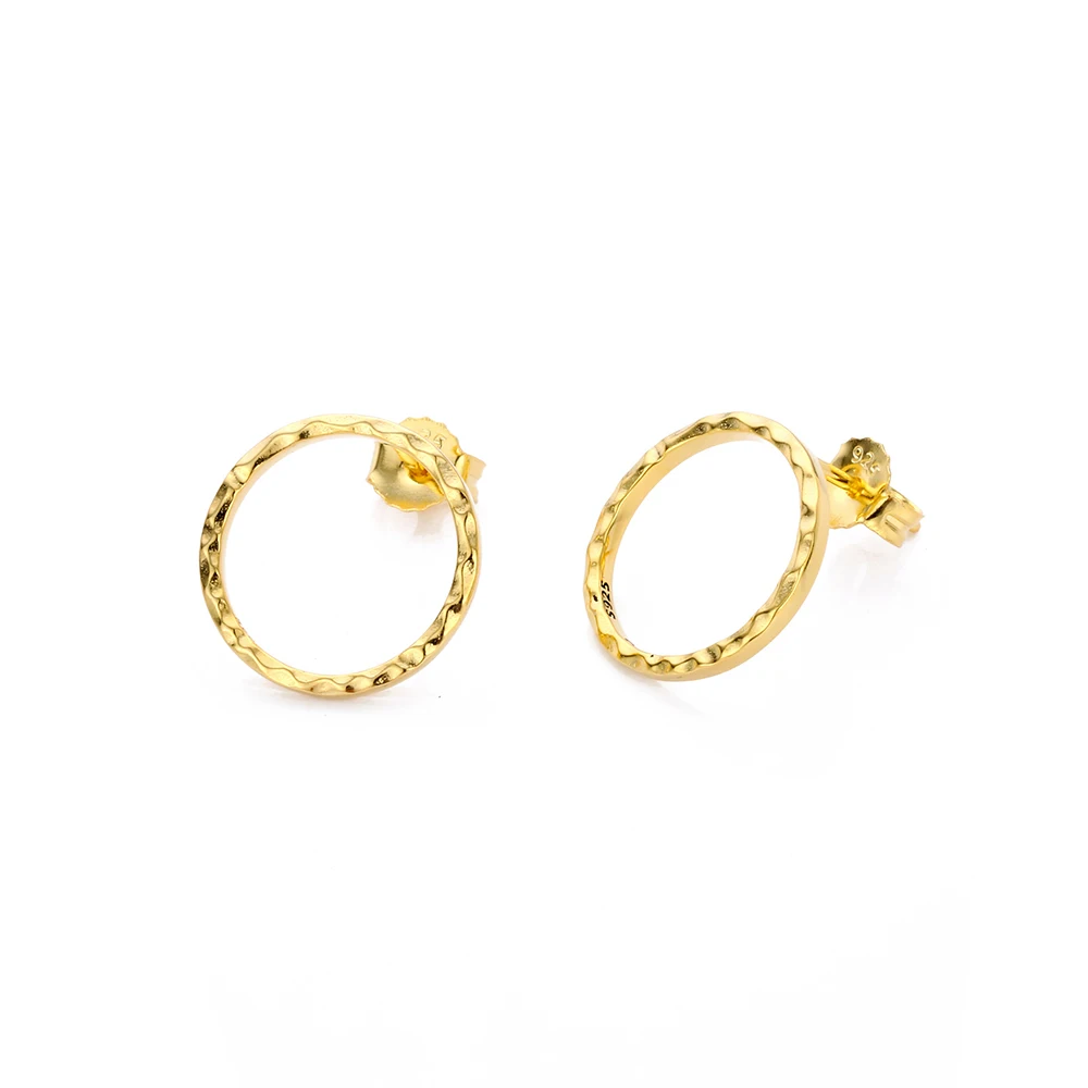 925 стерлингового серебра неровный круглый кулон покрытый корейские сережки