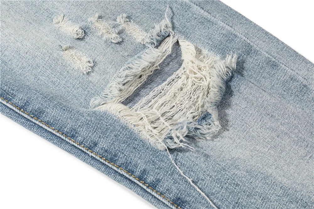 Мужские джинсы до щиколотки однотонные длинные прямые с поясом Ulzzang простая