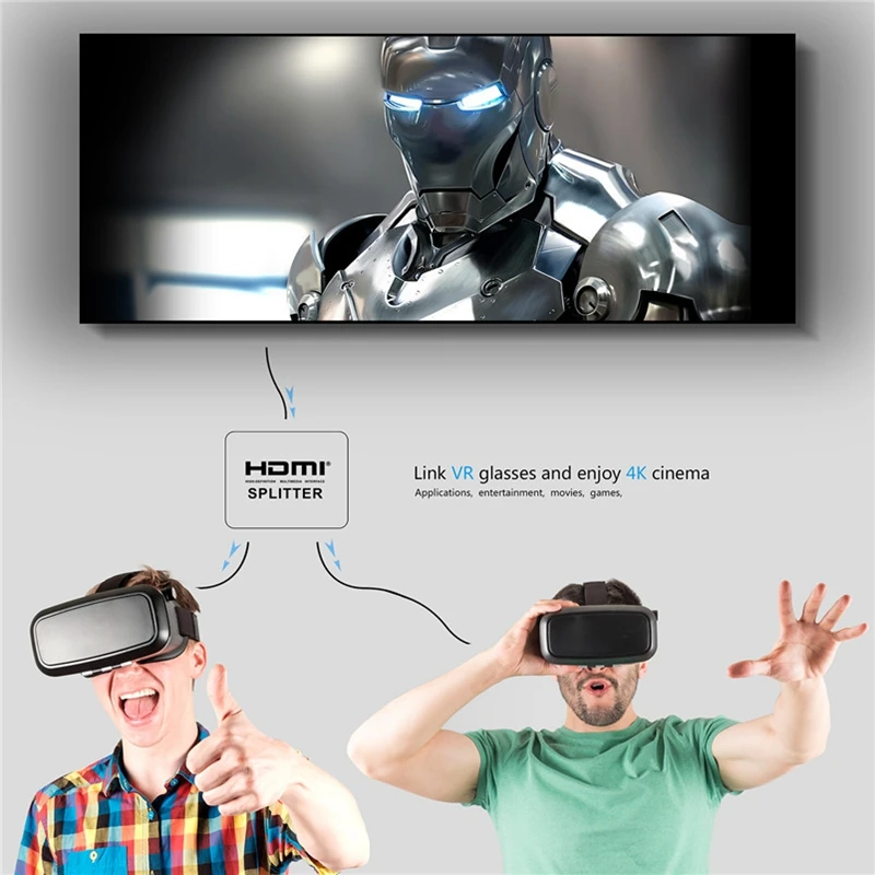 Full HD 4K HDMI сплиттер конвертер 1 в 2 выход переключатель коробка концентратор 3D 1080P