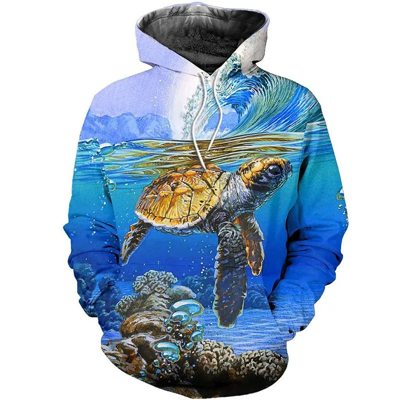 

3D all print turtle zipper shirt casual shirt fashion street hip hop Hoodie
