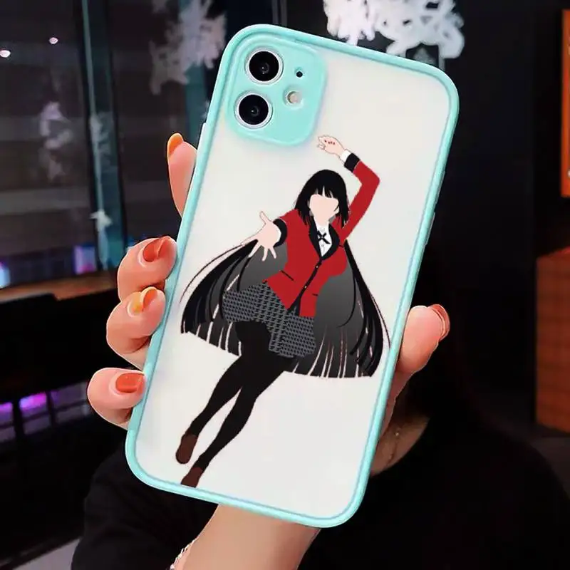 

Crazy Excitement Manga Kakegurui Phone Cases Matte transparent For blue iPhone 12 Mini 11 Pro XR XS Max 7 8 Plus X Back Cover